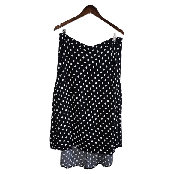 Lane Bryant Dresses & Skirts - Lane Bryant polka dot hi lo midi a-line skirt black and white size 18/20